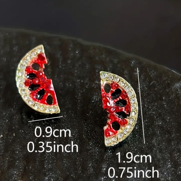 NEW Summer Watermelon Stud Earrings - Picture 3 of 3